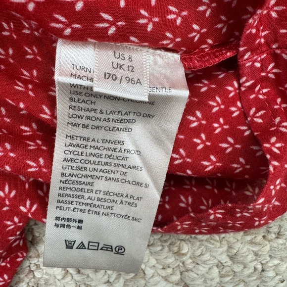 Anthropologie Keira Embroidered Peplum Blouse top shirt v neck Boho Size 8. A25 - Picture 13 of 14